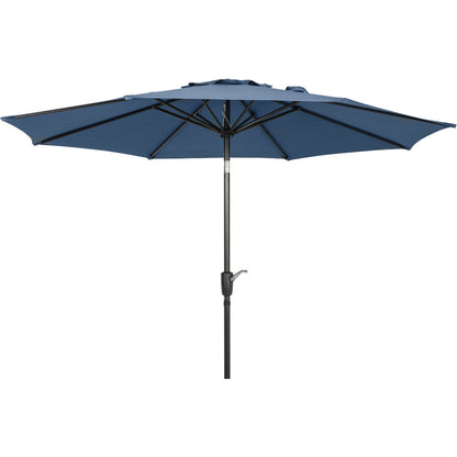 Outdoor Expressions 9 Ft. Aluminum Tilt/Crank Heather Blue Patio Umbrella
