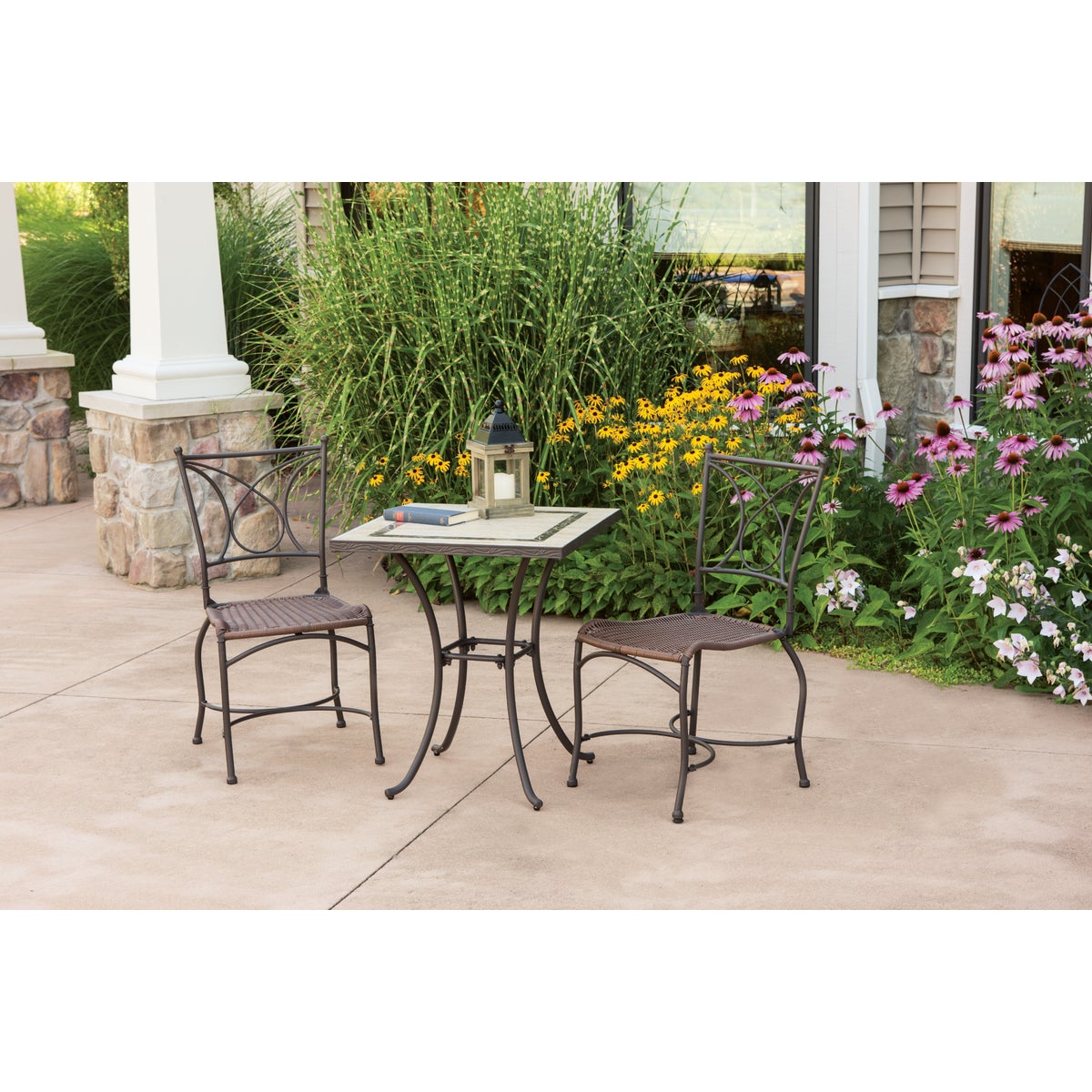 Florence 3-Piece Bistro Set with Wicker Seats