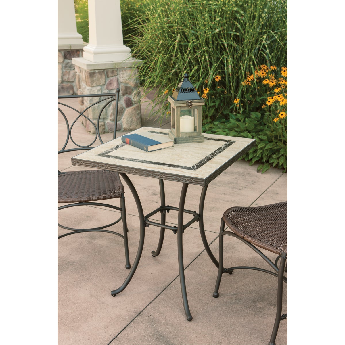 Florence 3-Piece Bistro Set with Wicker Seats