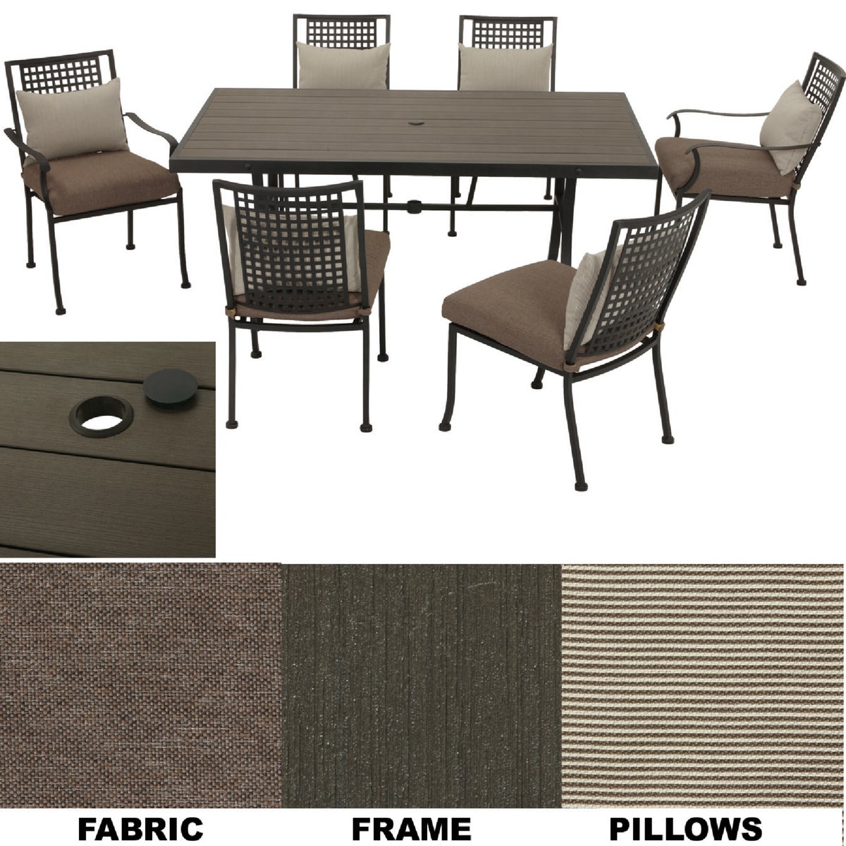 Palazzo 7-Piece Dining Set with Cushions