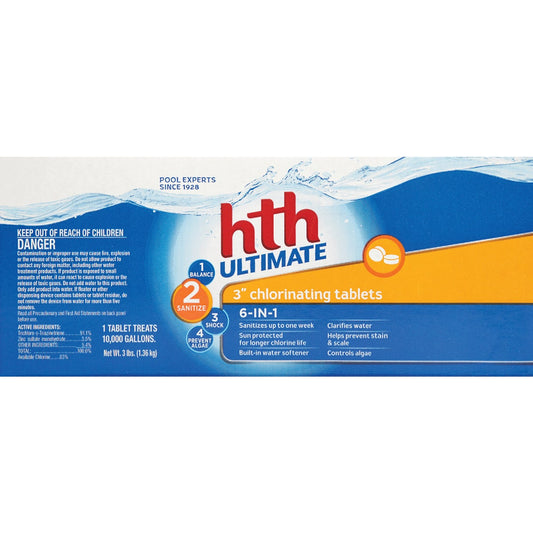 HTH 3 In. 3 Lb. Ultimate Chlorine Tablet