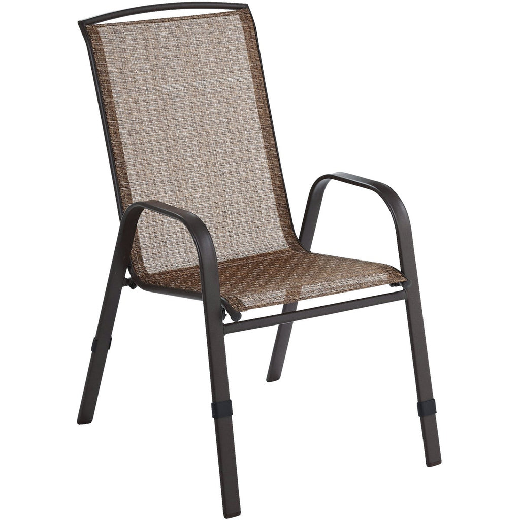 Outdoor Expressions Greenville Brown Steel Stackable Chair