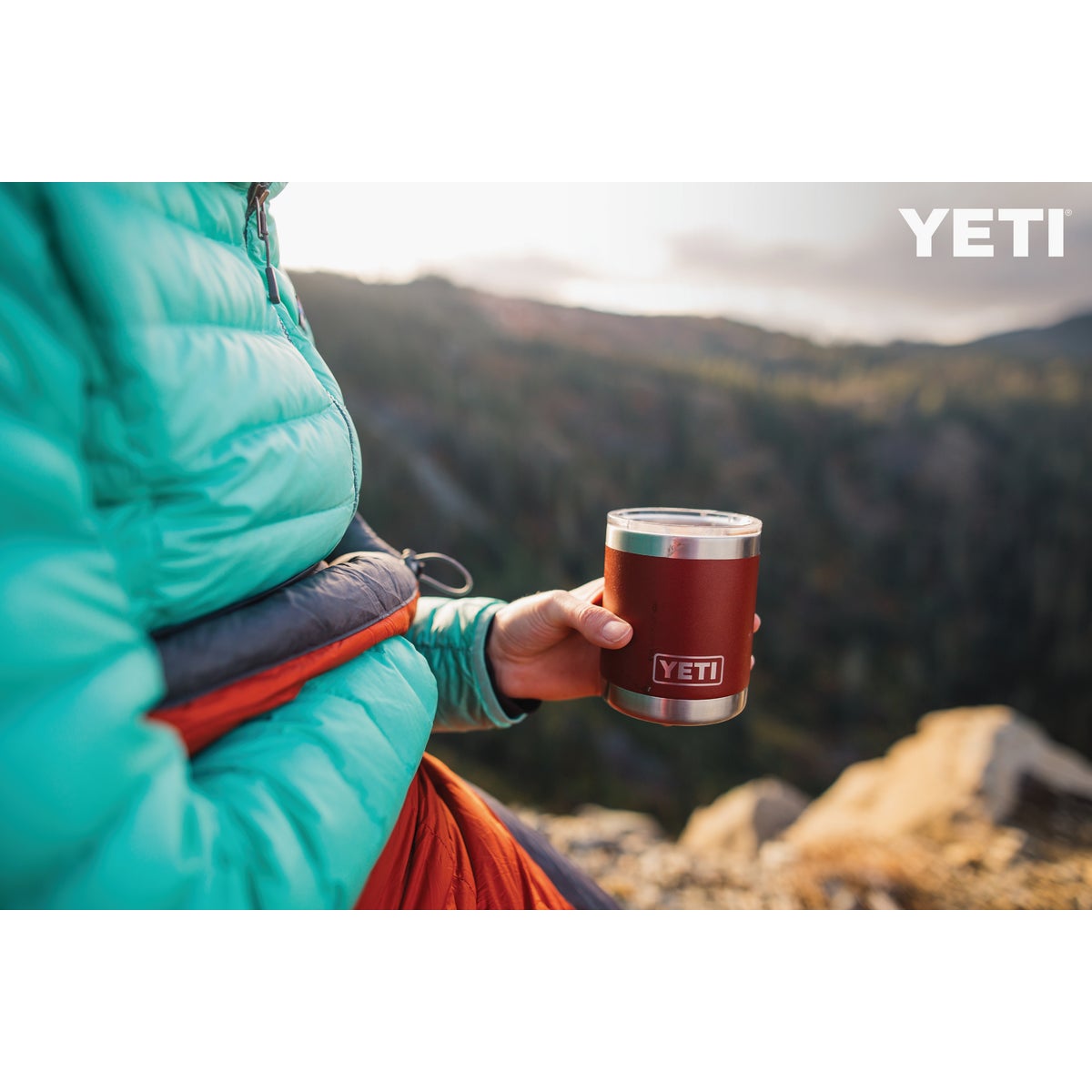 Yeti Rambler Lowball 10 Oz. Brick Red Stainless Steel Insulated Tumbler