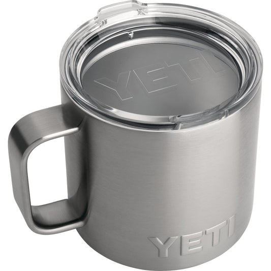 Yeti Rambler 14 Oz. Silver Stainless Steel Insulated Mug