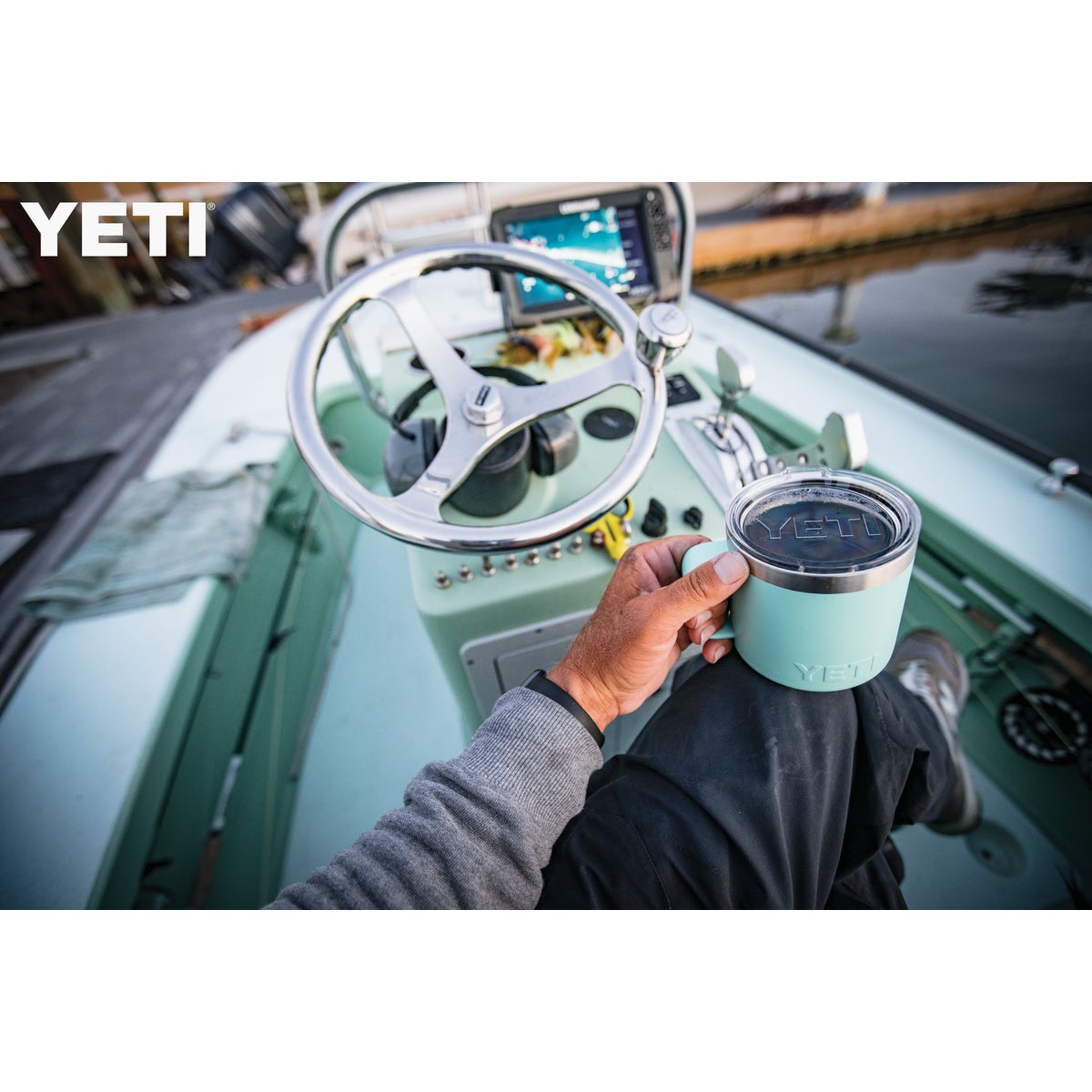 Yeti Rambler 14 Oz. Seafoam Stainless Steel Insulated Mug