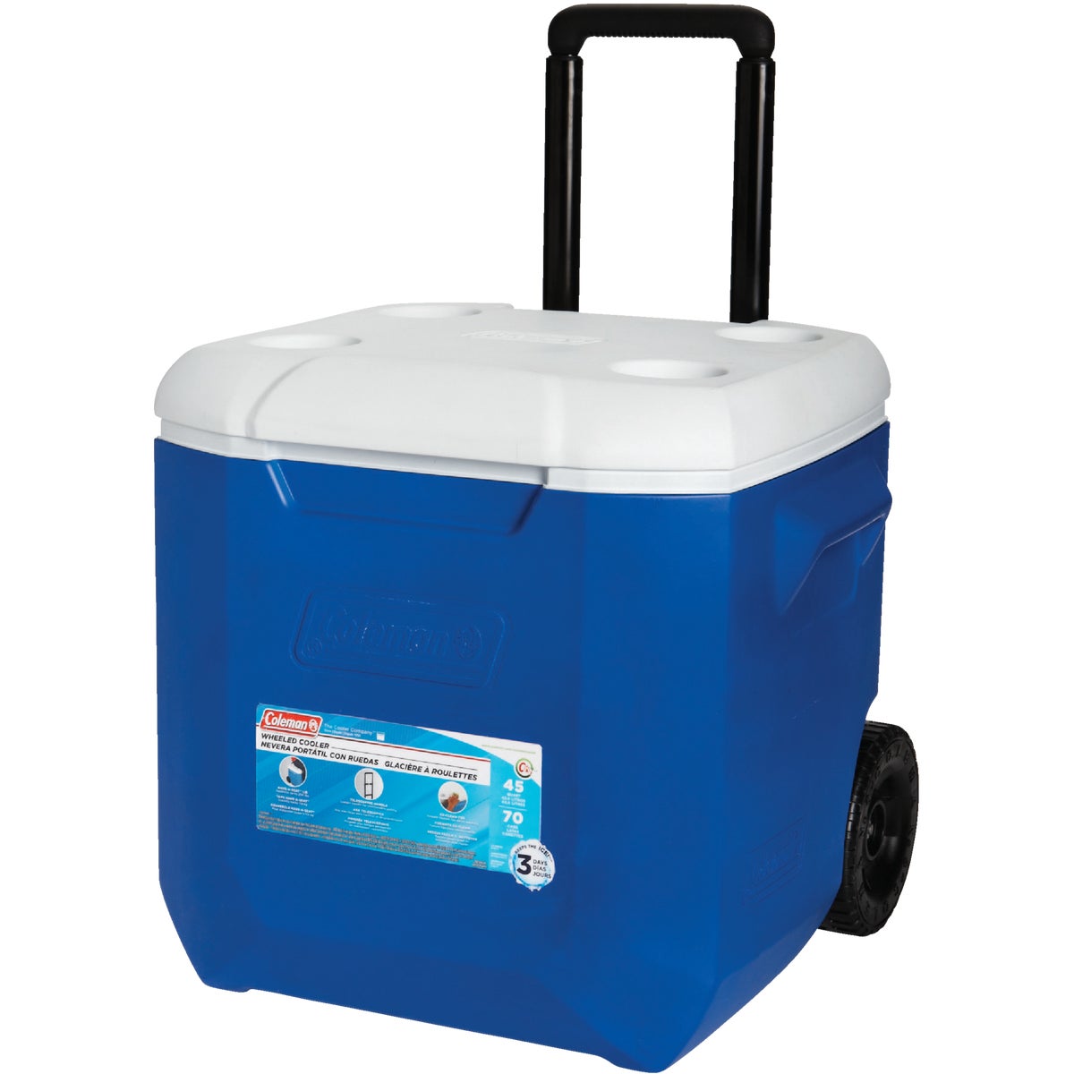 Coleman 45 Qt. 2-Wheeled Cooler, Blue