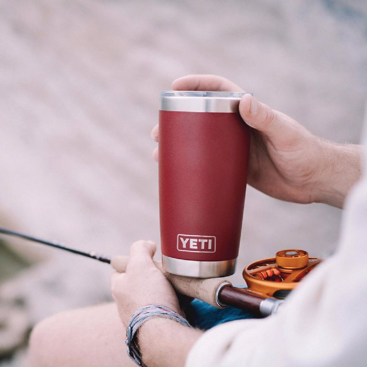 Yeti Rambler 20 Oz. Brick Red Stainless Steel Insulated Tumbler with MagSlider Lid