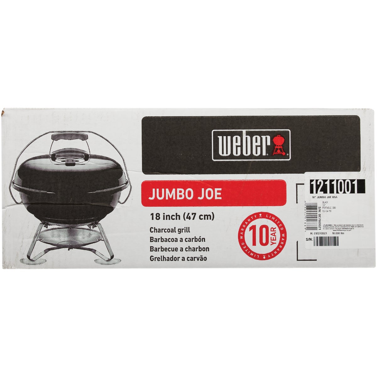 Weber Jumbo Joe 18 In. Dia. Black Charcoal Grill