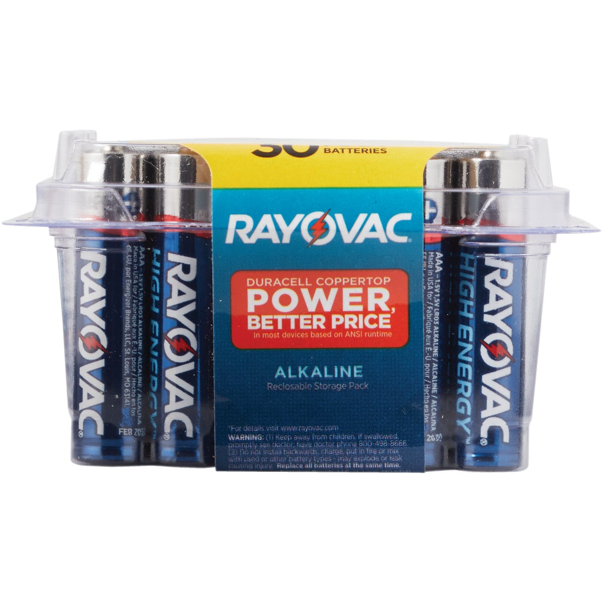 Rayovac High Energy AAA Alkaline Battery (30-Pack)