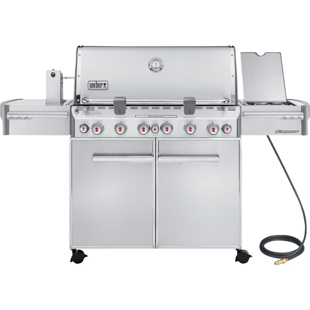 Weber Summit S-670 6-Burner Stainless Steel 60,000-BTU Natural Gas Grill with 12,000-BTU Side -Burner