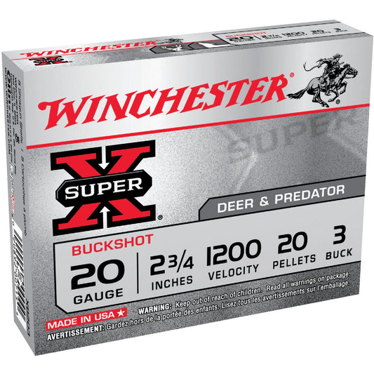 Winchester Super X 20 ga 2-3/4 In. 3 Buck/20 Pellets Buckshot Ammunition