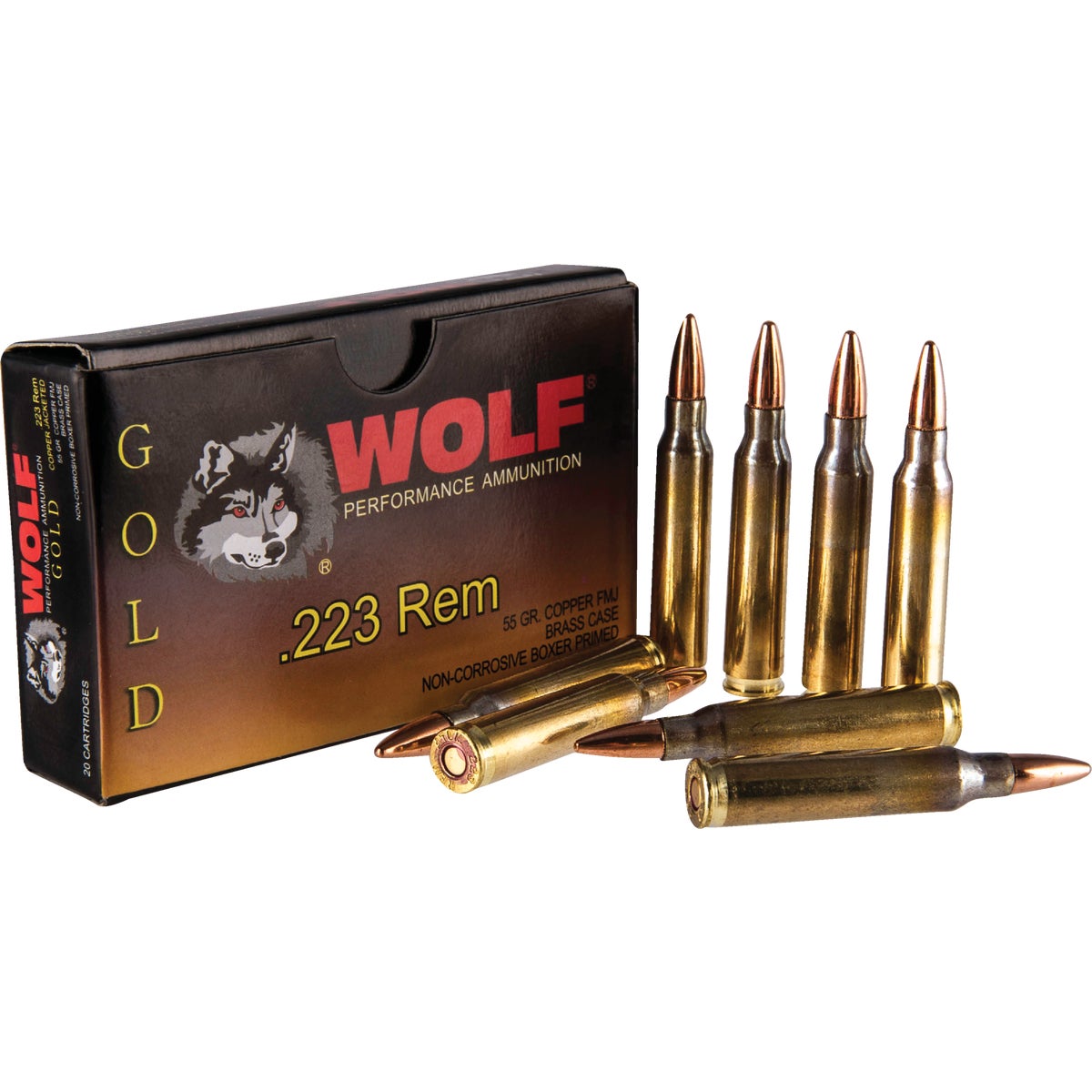 Wolf .223 Remington 55 Grain FMJ Centerfire Ammunition Cartridges