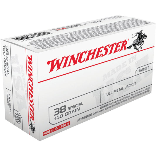 Winchester .38 Special 130 Grain FMJ Centerfire Ammunition Cartridges