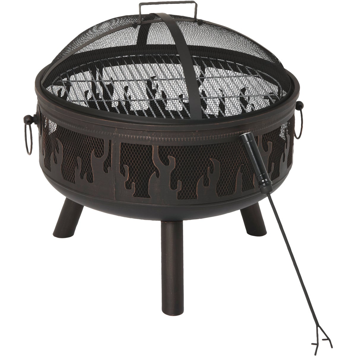 Outdoor Expressions 24 In. Antique Bronze Round Steel Fire Pit