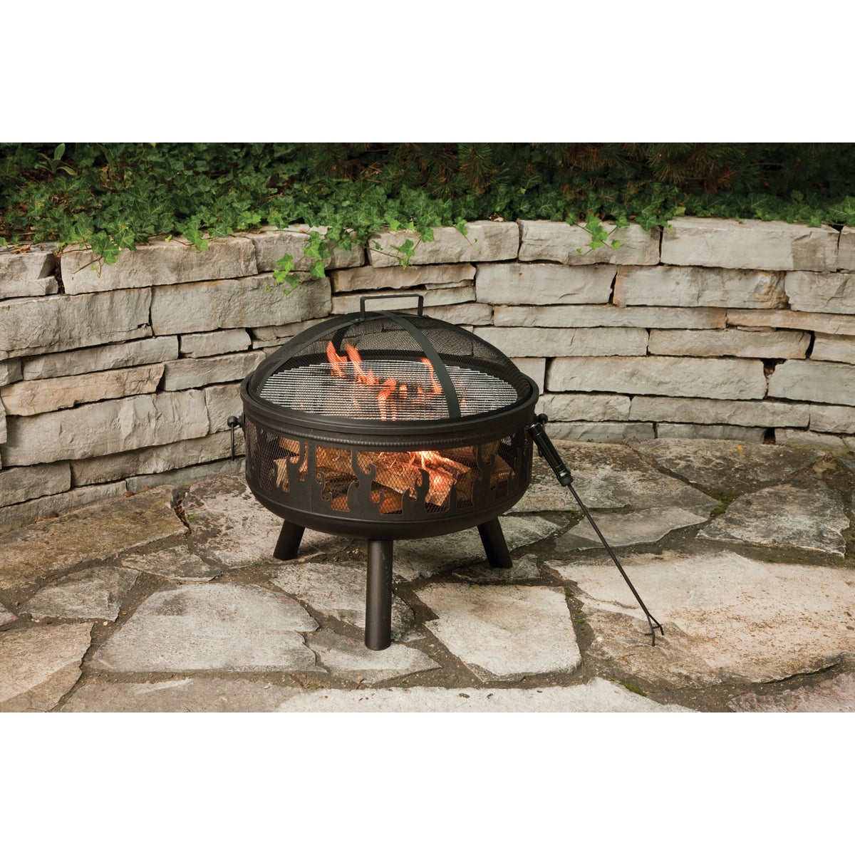 Outdoor Expressions 24 In. Antique Bronze Round Steel Fire Pit