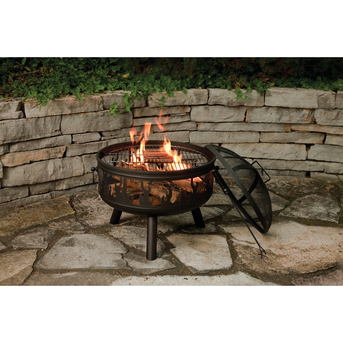 Outdoor Expressions 24 In. Antique Bronze Round Steel Fire Pit