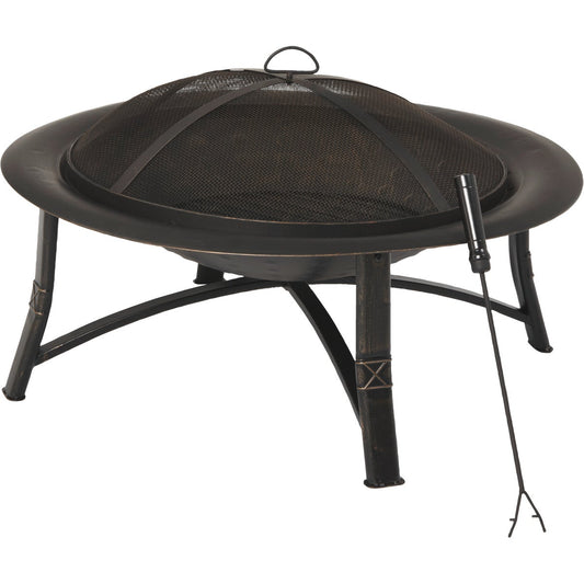 Outdoor Expressions 35 In. Antique Bronze Round Steel Fire Pit