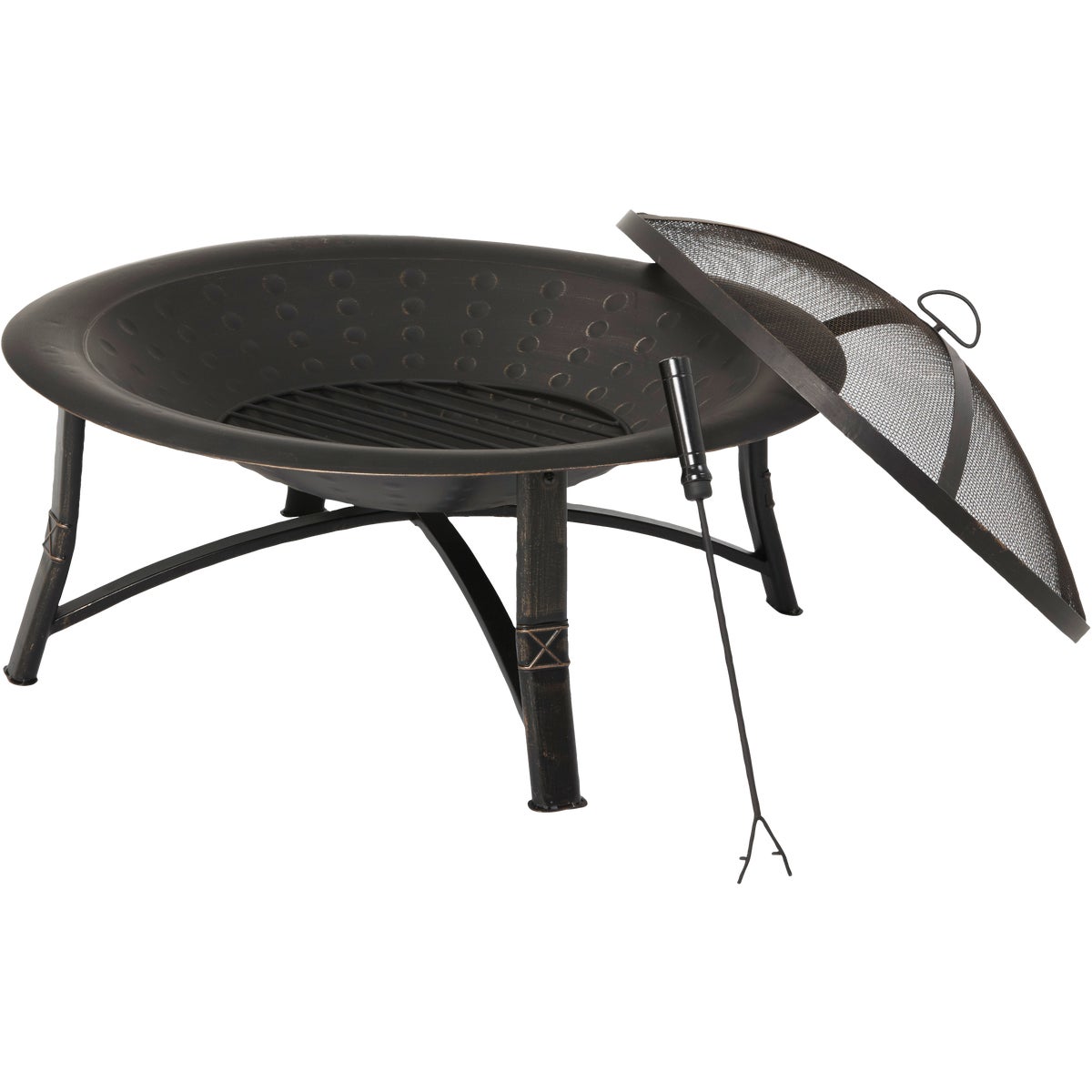 Outdoor Expressions 35 In. Antique Bronze Round Steel Fire Pit