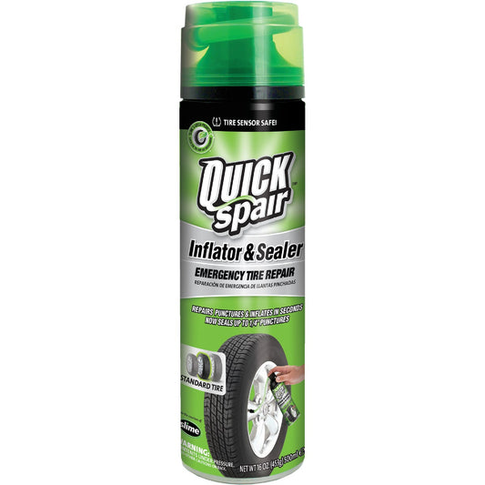 Slime Quick Spair 16 Oz. Aerosol Tire Puncture Sealer and Inflator