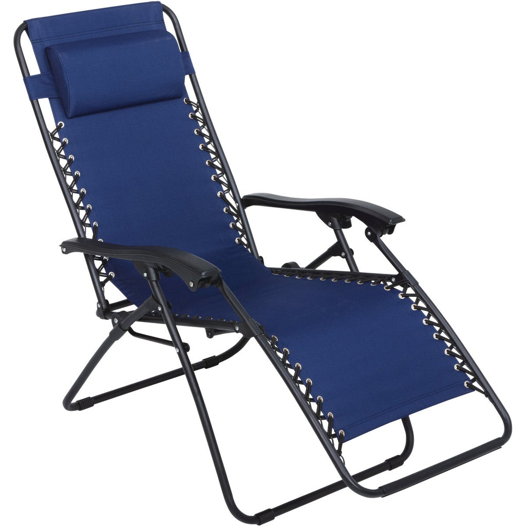 Outdoor Expressions Zero Gravity Relaxer Blue Convertible Lounge Chair