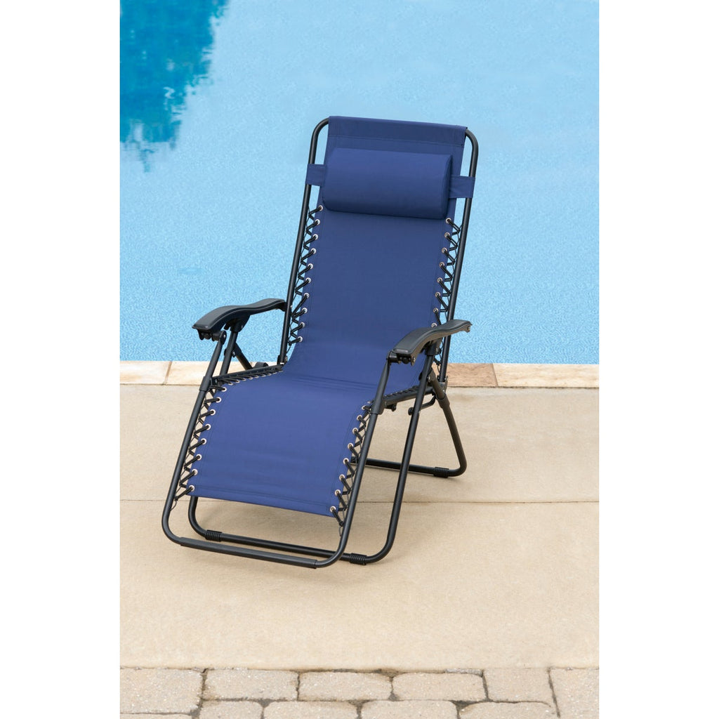 Outdoor Expressions Zero Gravity Relaxer Blue Convertible Lounge Chair