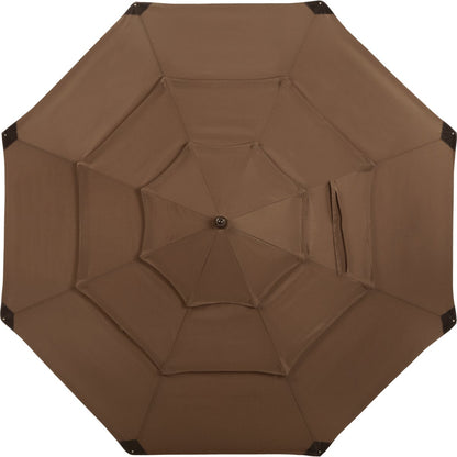 Outdoor Expressions 9 Ft. 3-Tier Tilt/Pulley Brown Patio Umbrella