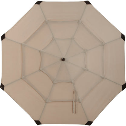 Outdoor Expressions 9 Ft. 3-Tier Tilt/Pulley Tan Patio Umbrella