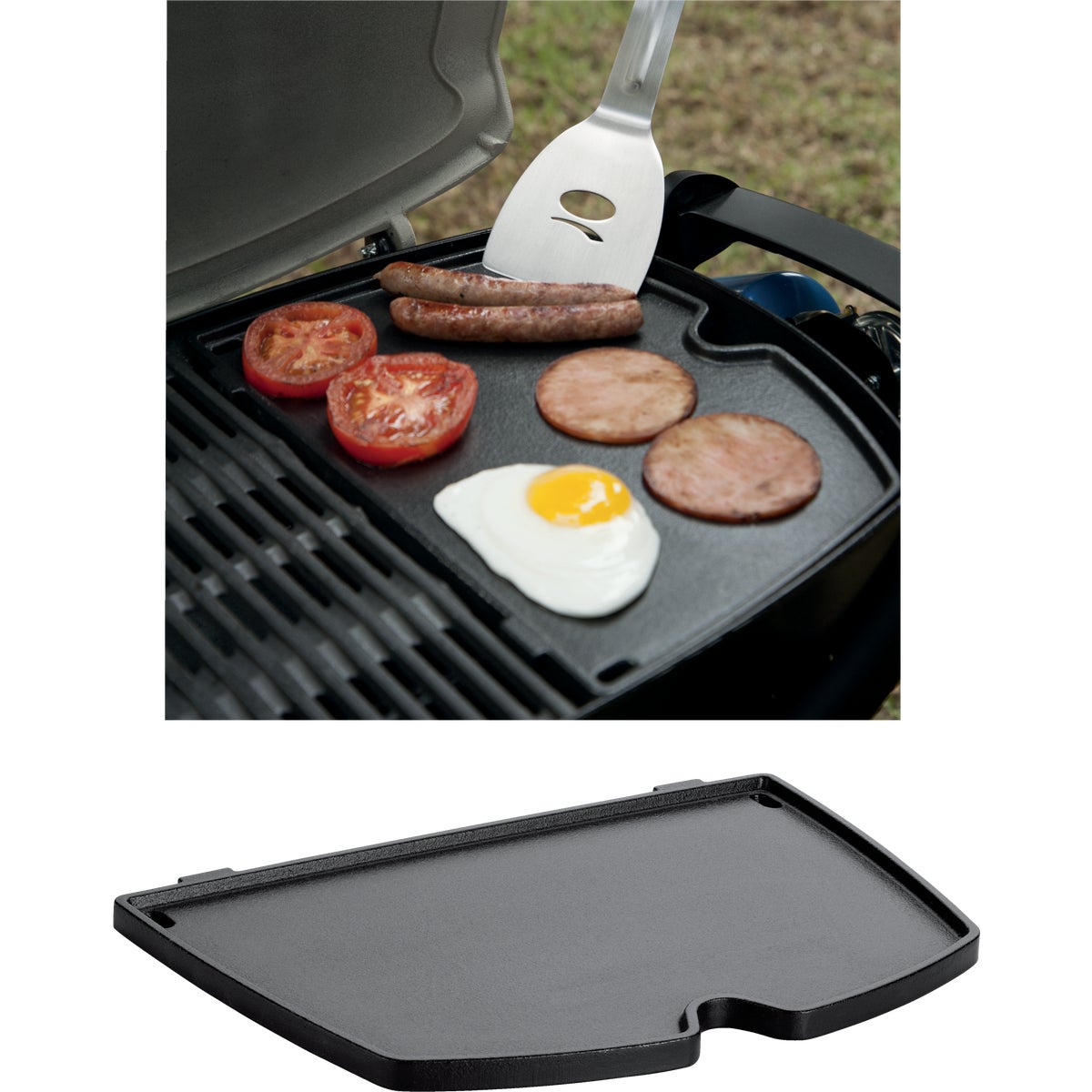 Weber Q 8.6 In. W. x 12.6 In. L. Porcelain Enamled Cast Iron 100/1000 Series Gas Grill Griddle