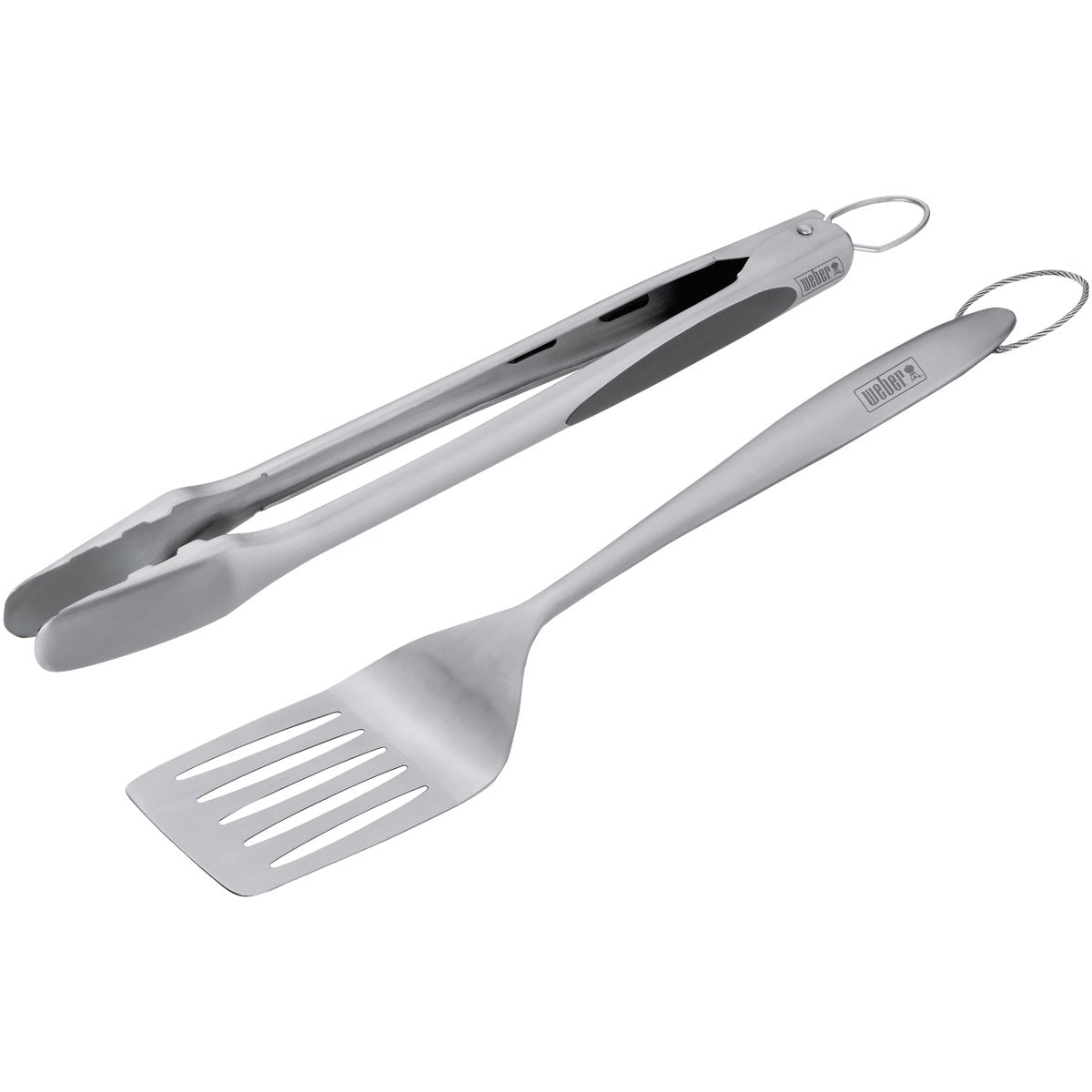 Weber Soft Rubber Grip Stainless Steel 2-Piece Barbeque Tool Set