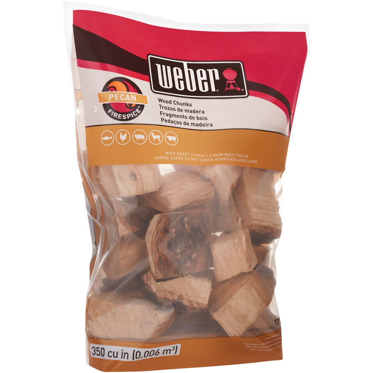 Weber FireSpice 350 Cu. In. Pecan Smoking Chunks