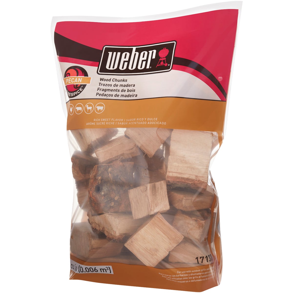 Weber FireSpice 350 Cu. In. Pecan Smoking Chunks