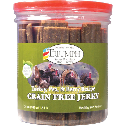 Triumph Turkey/Pea/Berry Flavor Jerky Dog Treat, 24 Oz.