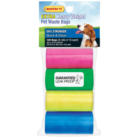 Ruffin' it 11 In. W. x 13.78 In. H. Multi-Color Pet Waste Bag (120-Pack)