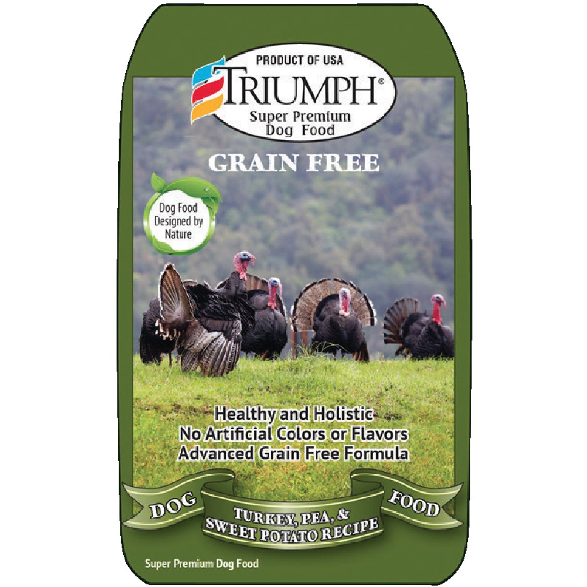 Triumph Super Premium 28 Lb. Adult Dry Dog Food, Grain Free Turkey, Pea, & Sweet Potato