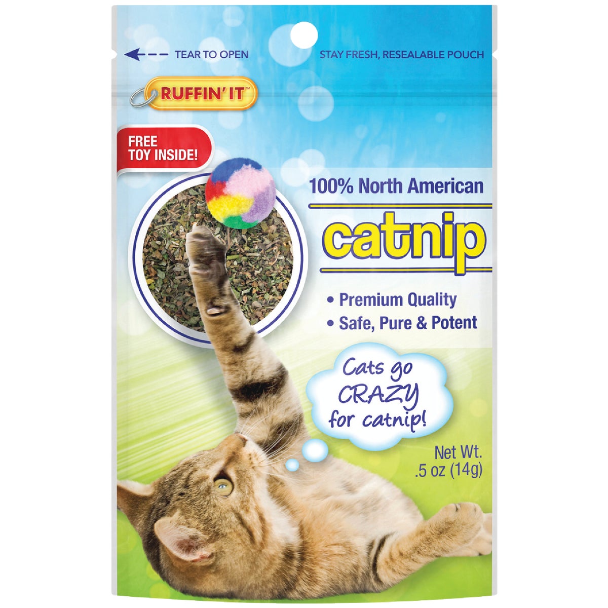 Westminster Pet Ruffin' it 0.5 Oz. 100% North American Catnip with Toy