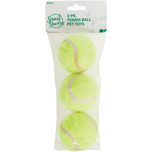 Smart Savers 6 Cm. Dia. Tennis Ball Dog Toy (3-Pack)