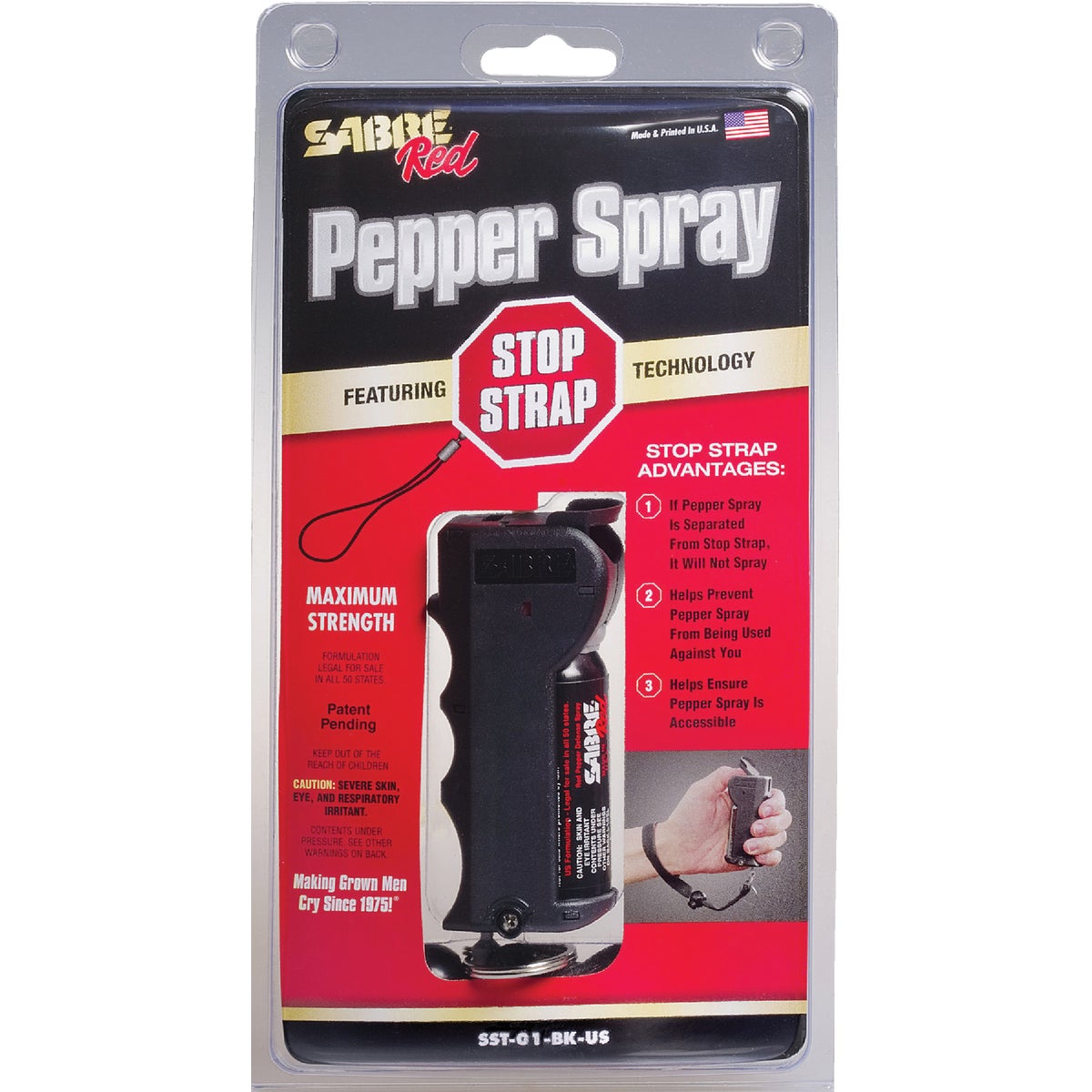 Sabre Red 0.54 oz Black Stop Strap Self-Defense Pepper Spray