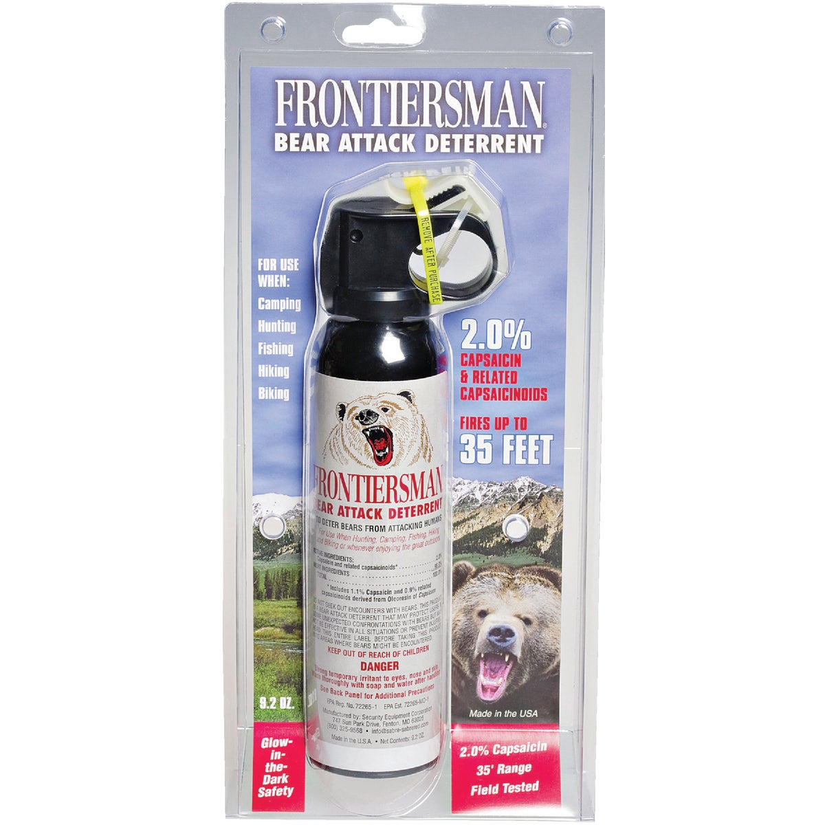 Sabre Frontiersman 9.2 Oz. Black Bear Attack Deterrent Spray