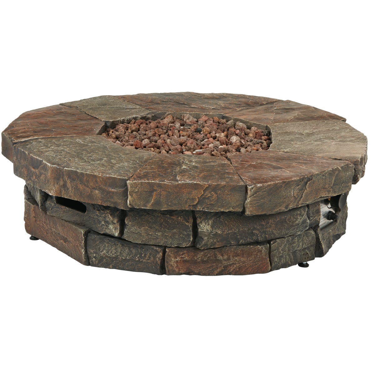 Clearwater 42 In. Faux Stone Round Gas Fire Pit