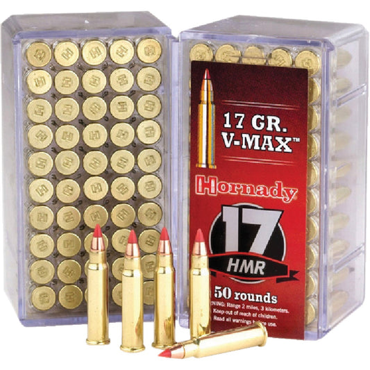 Hornady V-Max 17 HMR 17 Grain Polymer Tip Rimfire Ammunition Cartridges