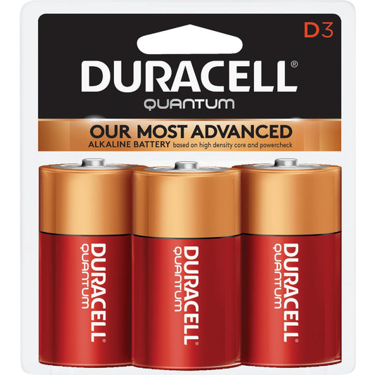 Duracell Quantum D Alkaline Battery (3-Pack)