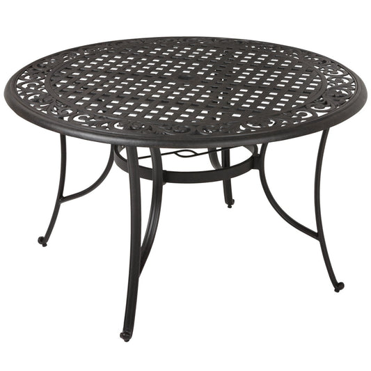 Pacific Casual Portofino 48 In. Round Black Aluminum Table