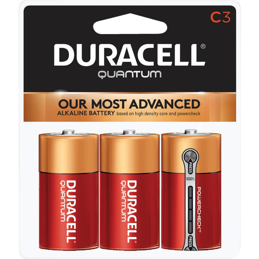 Duracell Quantum C Alkaline Battery (3-Pack)