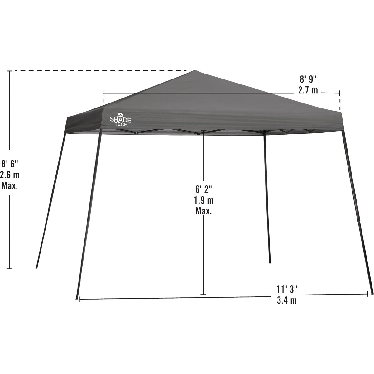 Quik Shade Shade Tech 12 Ft. x 12 Ft. Red Aluminex Fabric Canopy