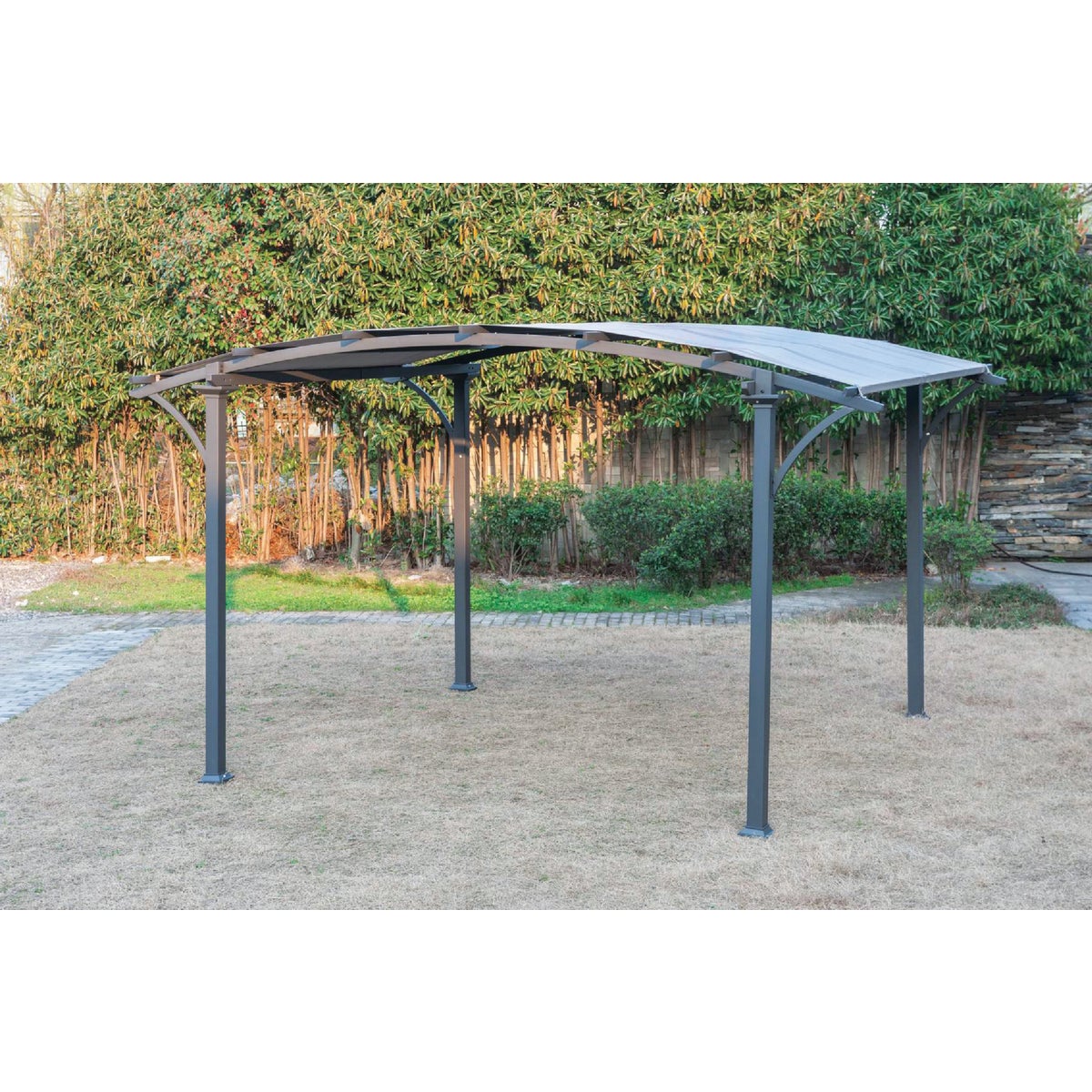 SunJoy Huntington 10 Ft. W. x 90.5 In. H. x 10 Ft. L. Dark Gray Pergola