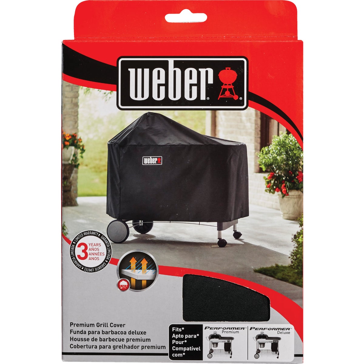 Weber Performer Premium Deluxe 49 In. Black Polyester Grill Cover