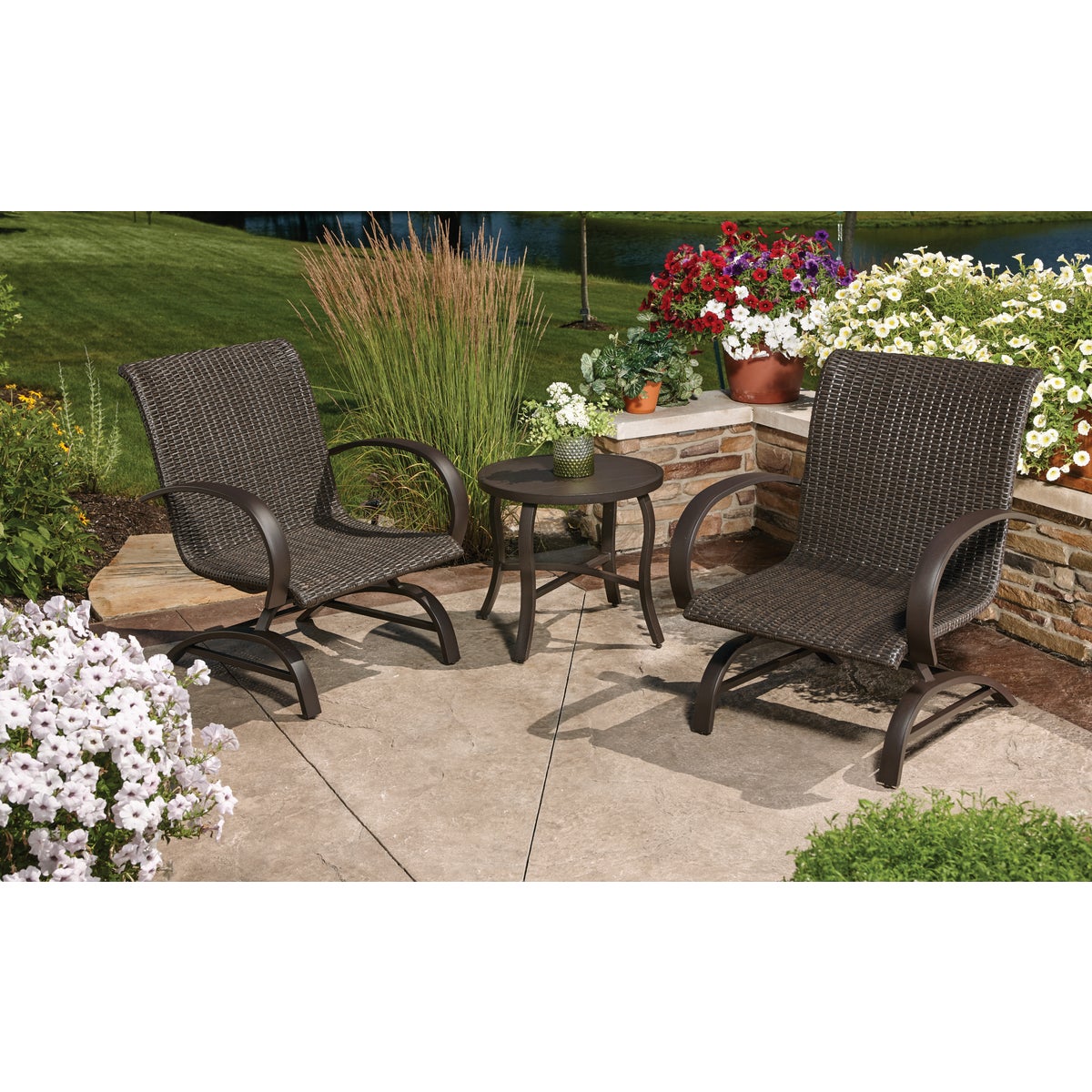 Pacific Casual Spring Lake 3-Piece Woven Chat Set