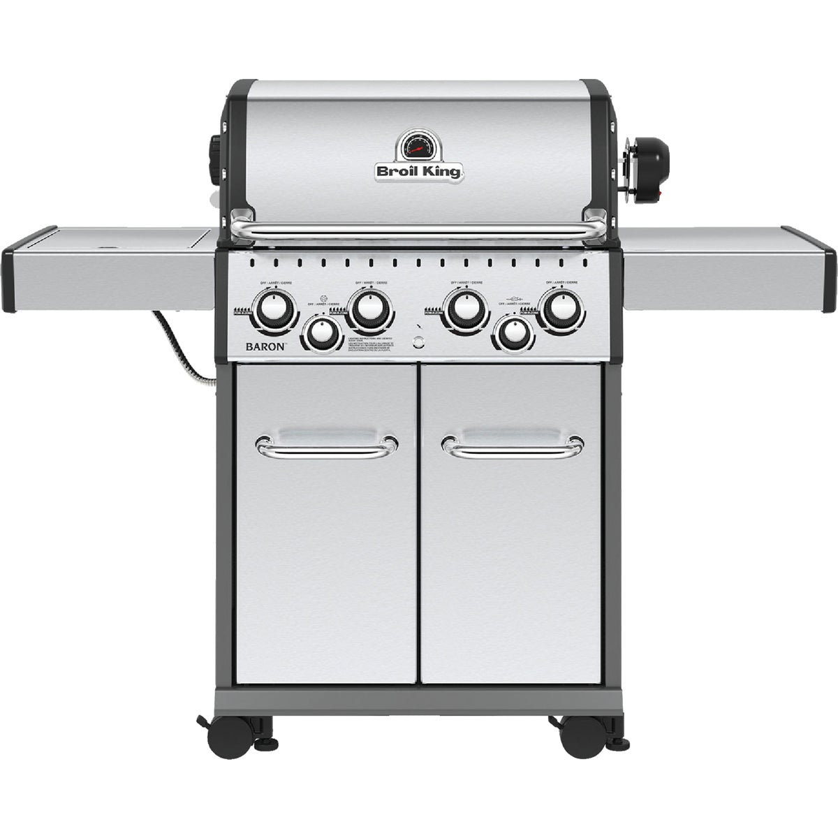 Broil King Baron S490 4-Burner Stainless Steel 40,000-BTU LP Gas Grill with 10,000-BTU Side -Burner