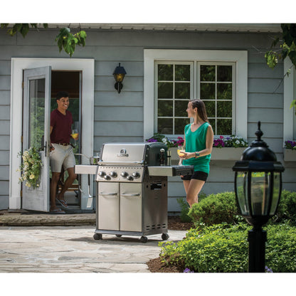 Broil King Baron S490 4-Burner Stainless Steel 40,000-BTU LP Gas Grill with 10,000-BTU Side -Burner