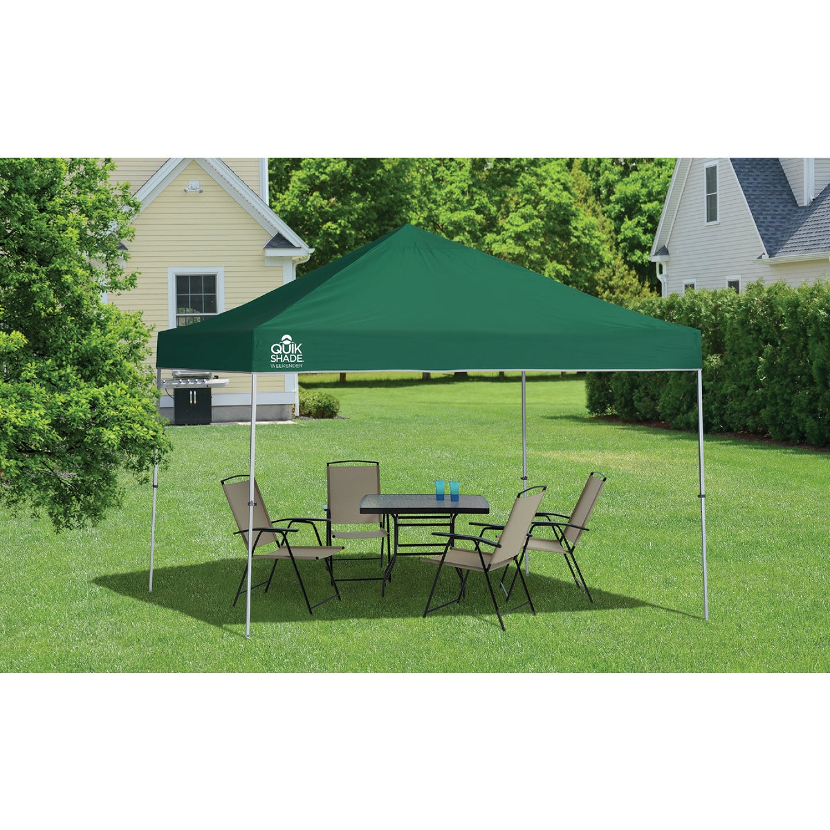 Quik Shade Weekender Elite 10 Ft. x 10 Ft. Green 150D Poly Top Aluminex Canopy